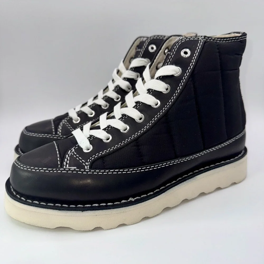 Good‎ News Roopa Quilted Boots Men's Size 9 Black White Puffer